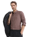 Rare Rabbit Men's Dub Dusky Purple Cotton Plain Regular Fit Full Sleeve Collared Shirt