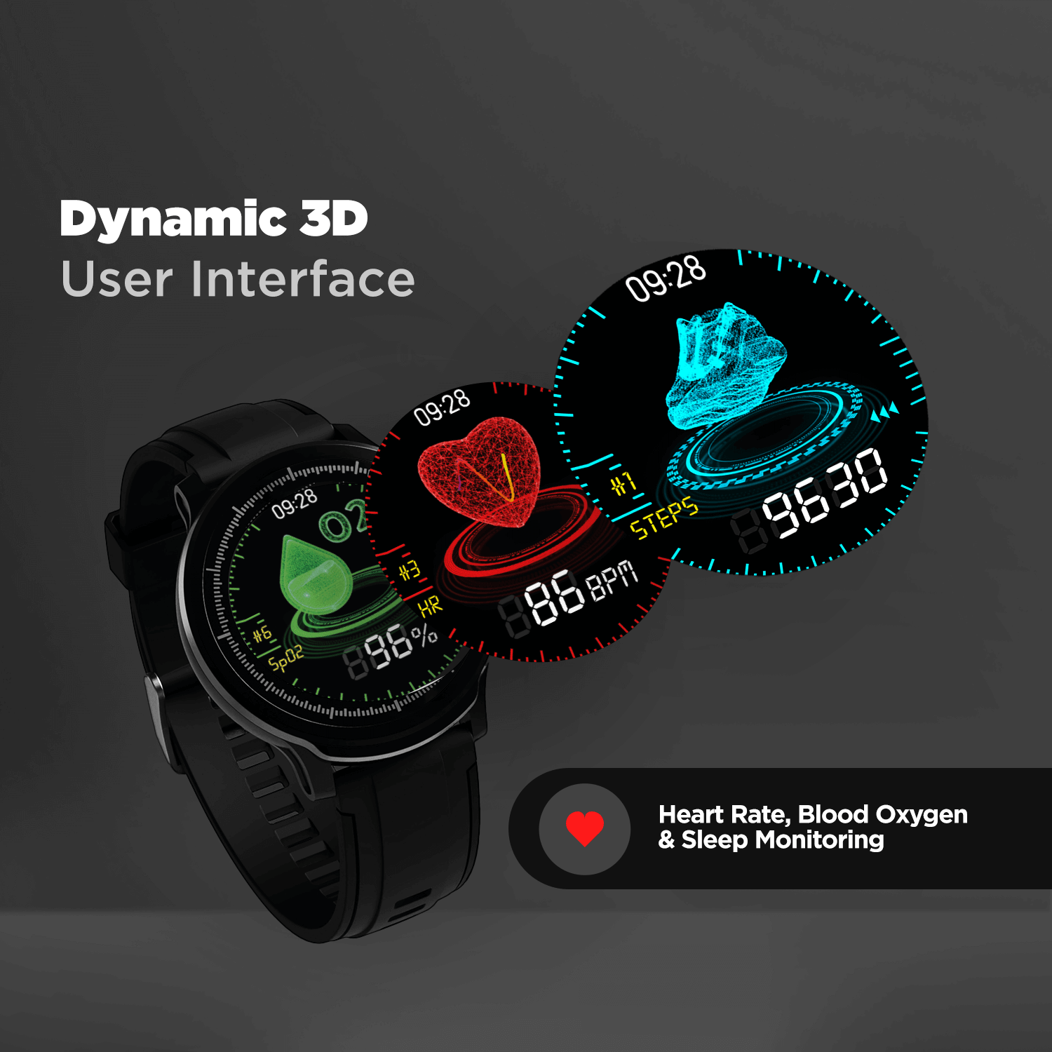 boAt Watch‌ Delta | Premium Smart Watch with 1.3" Full-Touch LCD Round Display, 3D hologram User Interface, 300+ Watch Faces