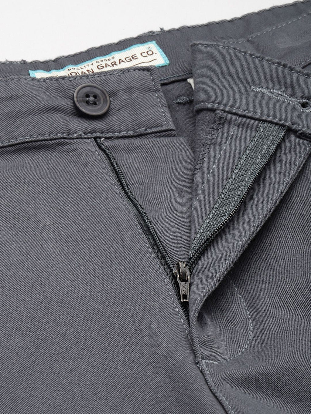 Men's Stone Blue Regular Fit Solid Casual Shorts
