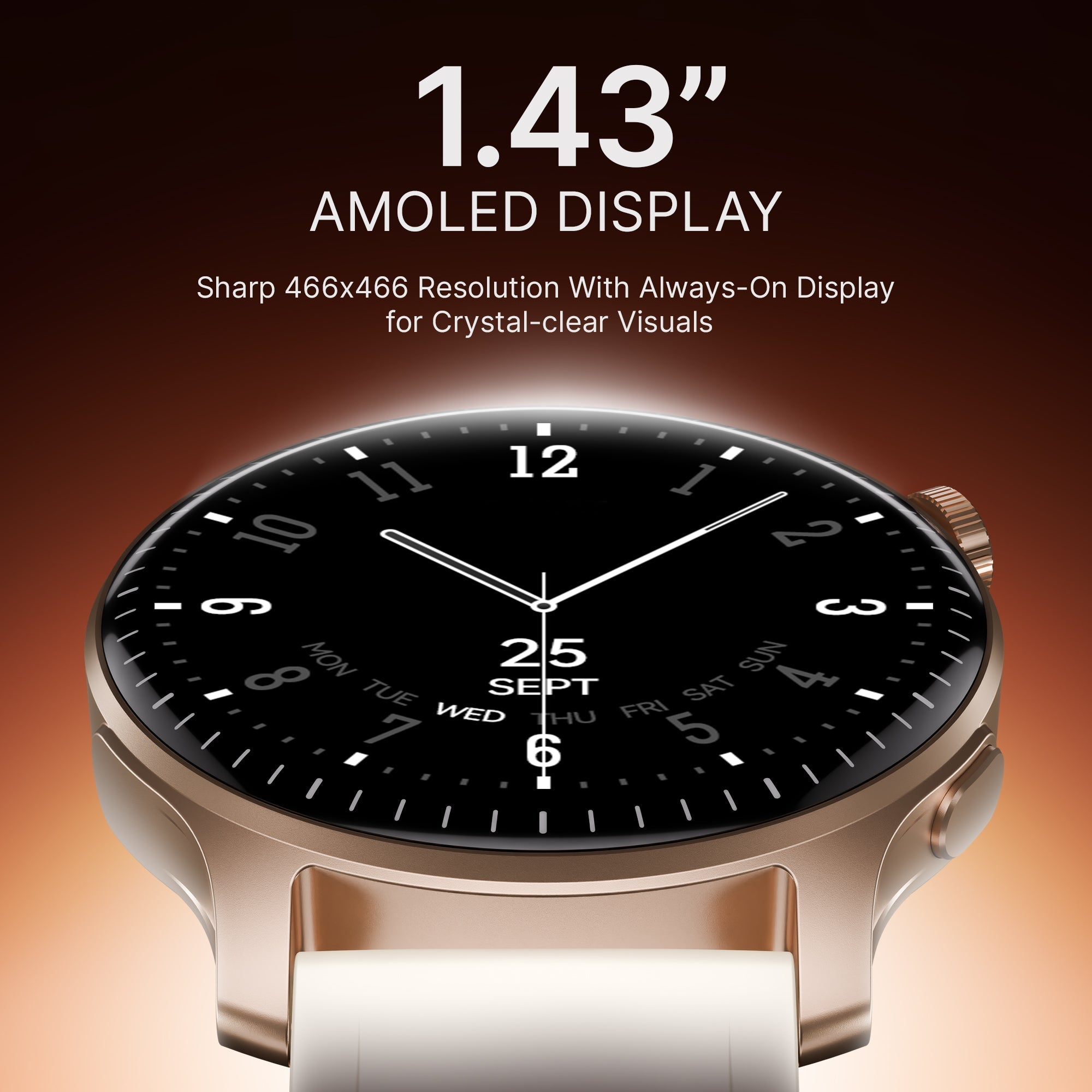 boAt Ultima Prime | Smartwatch with 1.43" AMOLED Display, Cloud Watch Faces, Emergency SOS, BT Calling, Functional Crown