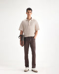 Rare Rabbit Men's Essen Dark Brown Cotton Plain Hawk Slim Fit Jeans