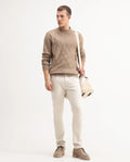 Rare Rabbit Men's Essen Off White Cotton Plain Hawk Slim Fit Jeans