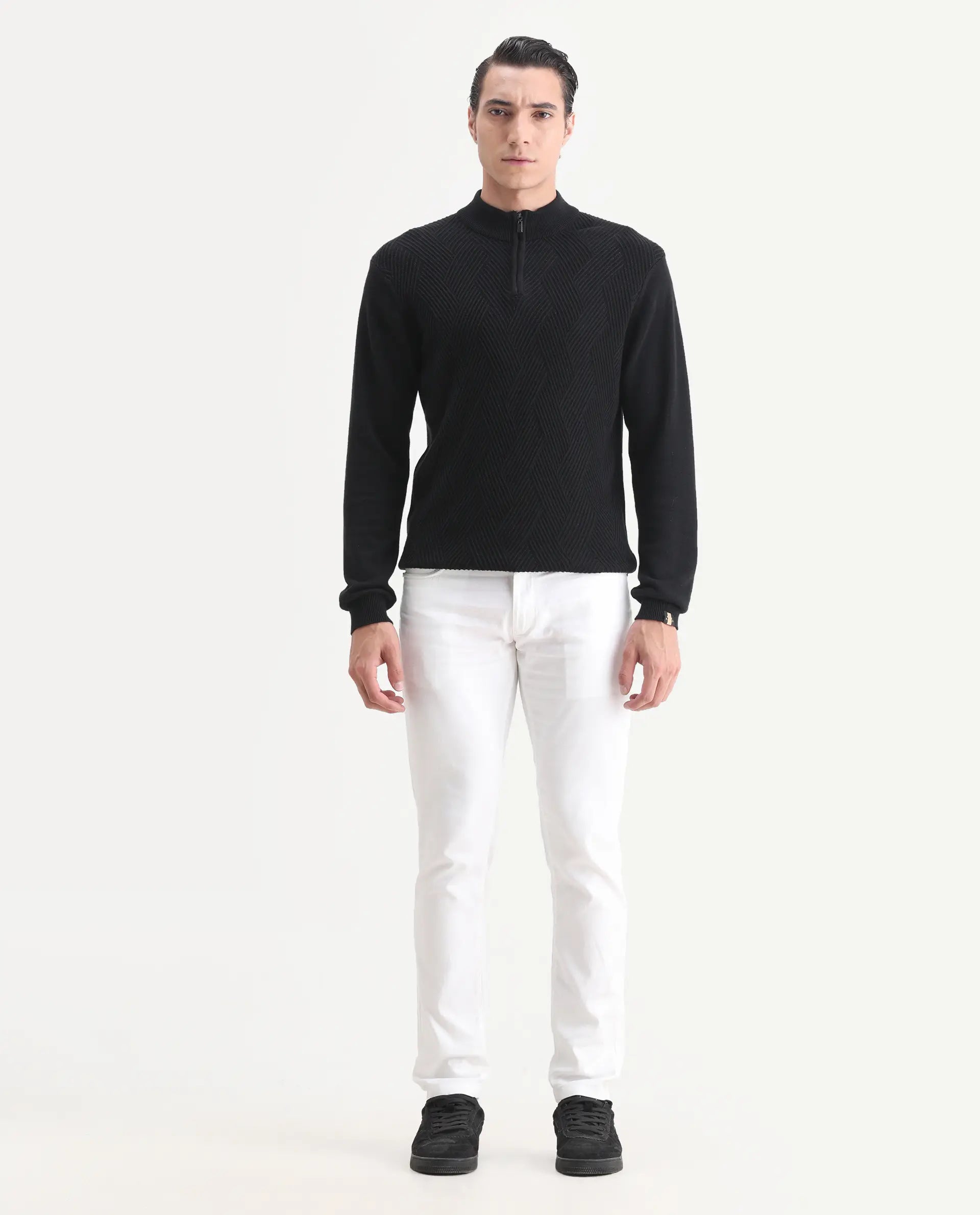 Rare Rabbit Men's Expore White Linen Blend Plain Regular Fit Trouser