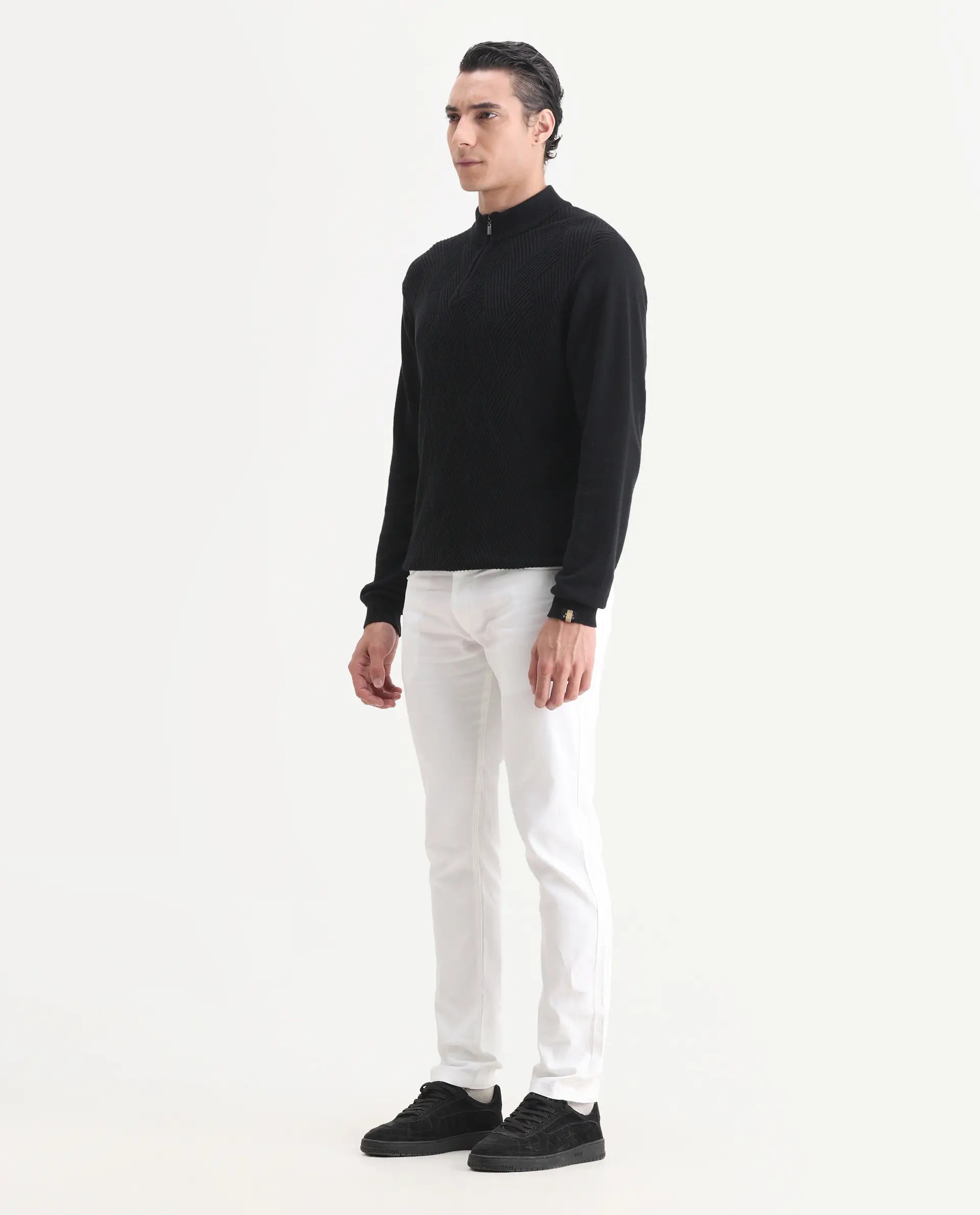 Rare Rabbit Men's Expore White Linen Blend Plain Regular Fit Trouser