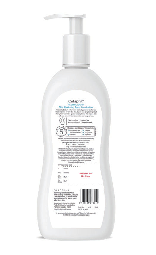 Cetaphil Restoraderm Body Moisturizer 295 ml for Very Dry Skin