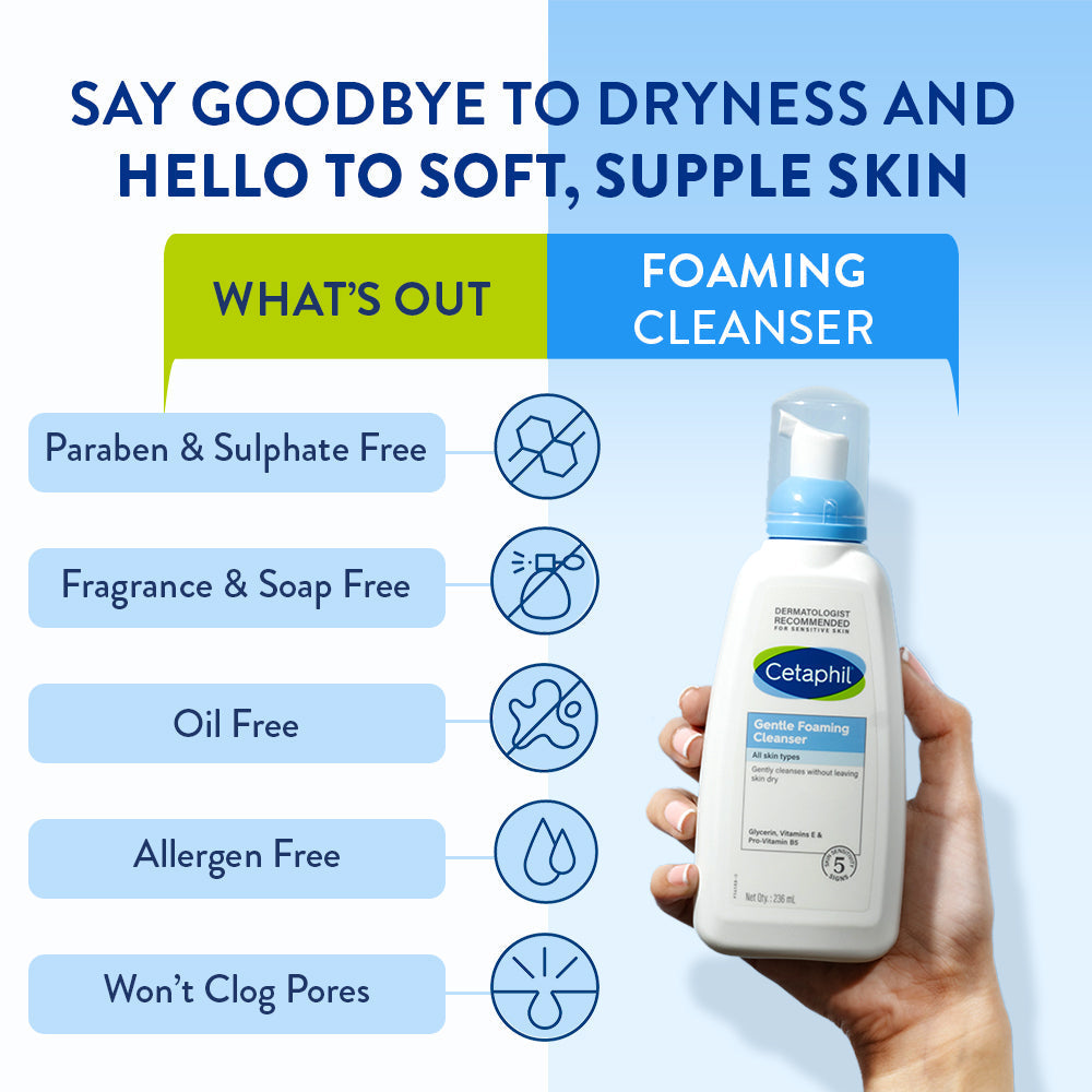 Cetaphil Gentle Foaming Cleanser for Dry to Normal Sensitive skin