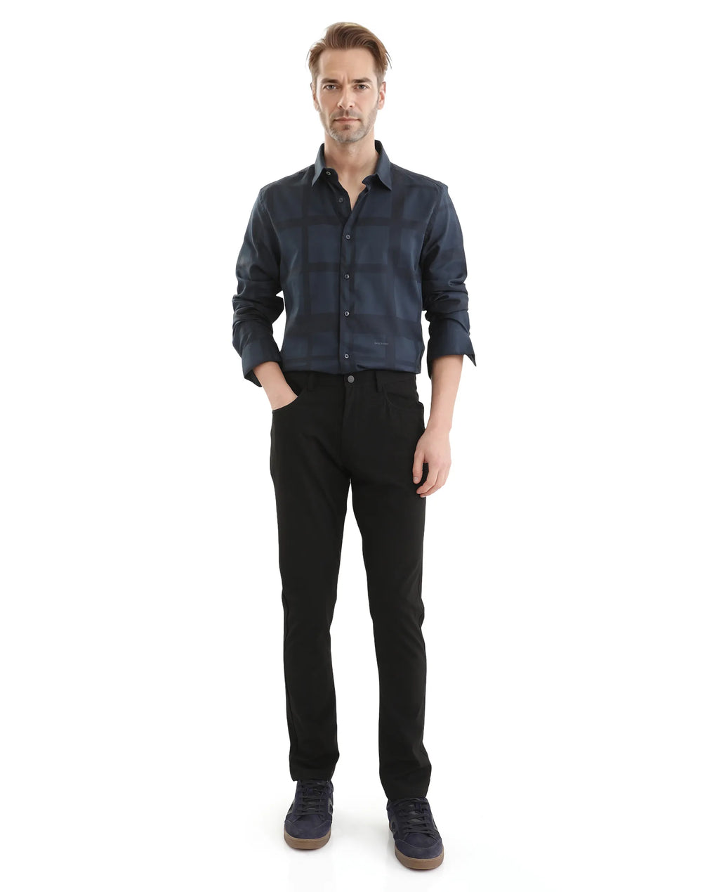 Rare Rabbit Men's Cotton Plain Regular Fit Trouser
