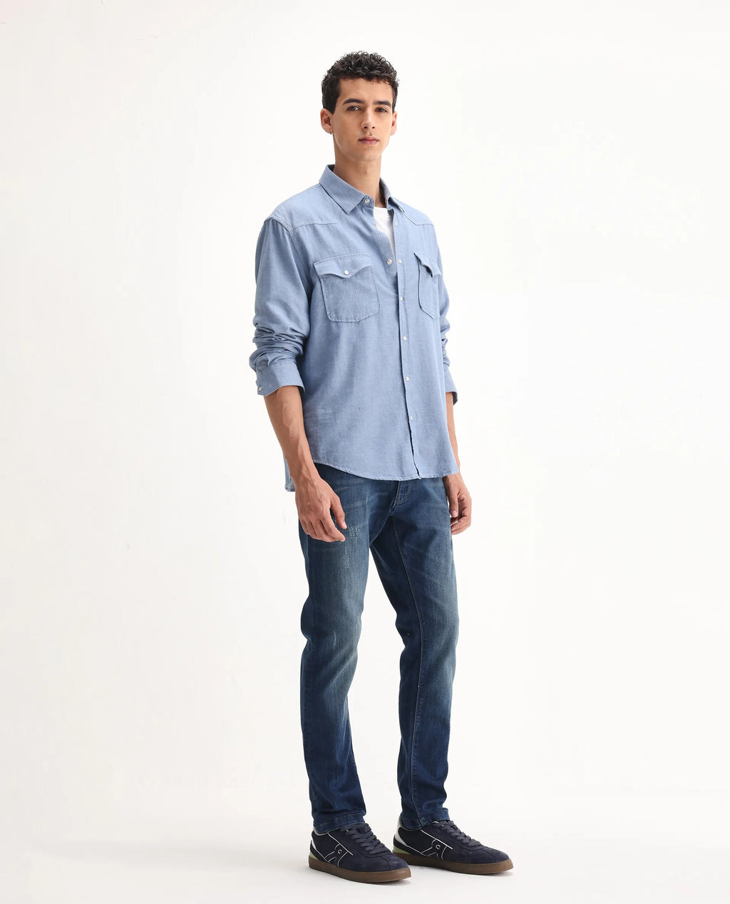 Rare Rabbit Men's Ferrer Navy Cotton Plain Hawk Slim Fit Jeans