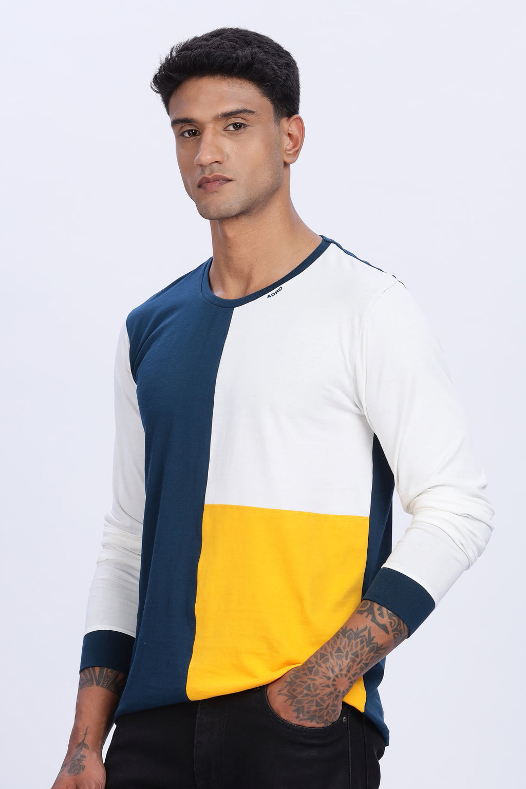 Men Multicolor Casual Trendy Full Sleeve Round Neck T-Shirt