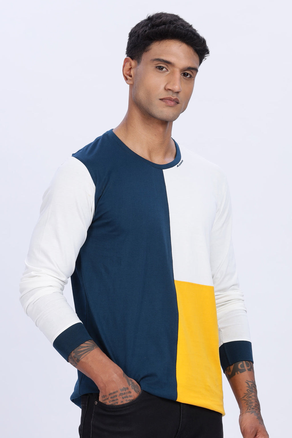 Men Multicolor Casual Trendy Full Sleeve Round Neck T-Shirt