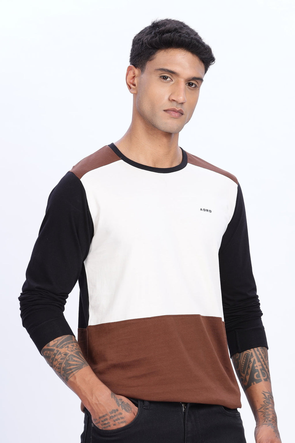 Men Multicolor Comfortable & Stylish Regular Fit Full Sleeve Round neck Tshirt