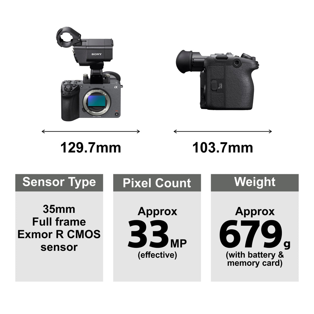 Sony Cinema Line FX2 Full-Frame Camera with XLR Handle | 4K 60P | S-Cinetone | Dual Base ISO | Compact & Lightweight | Made for Filmmakers - Grey