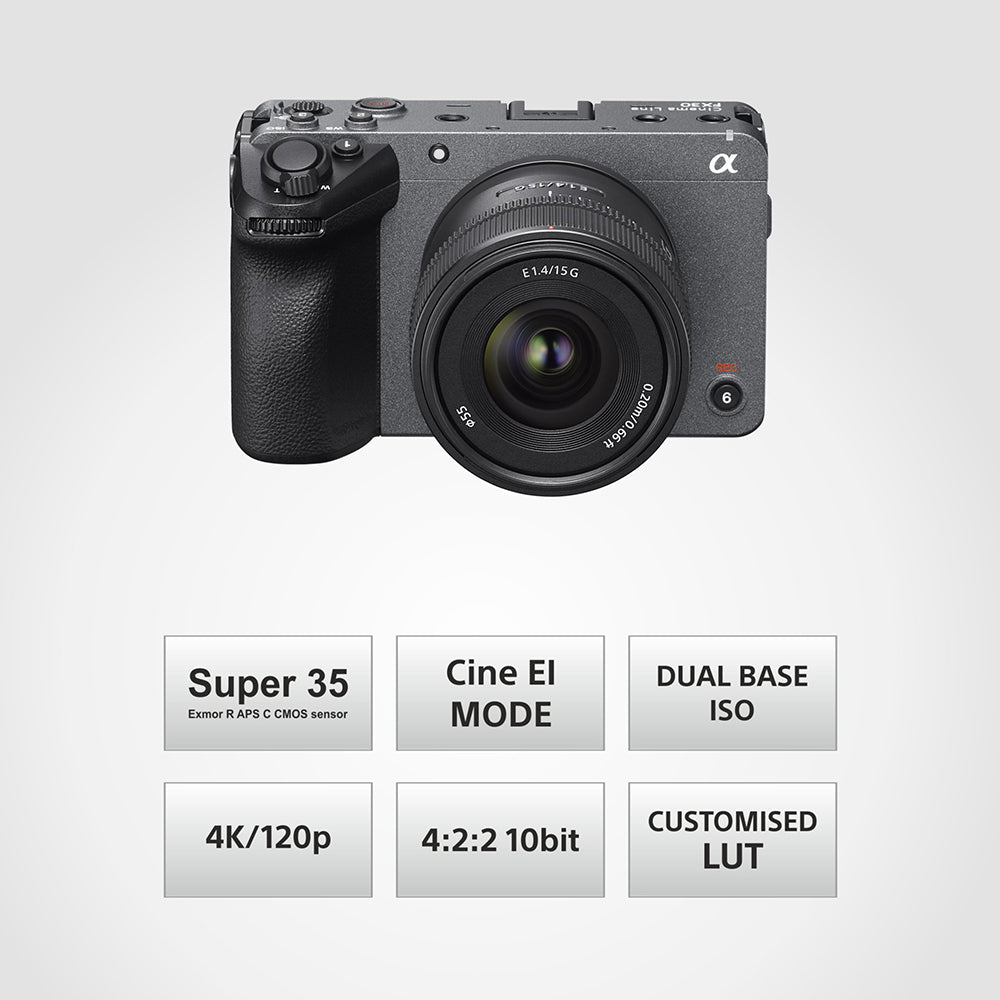 Sony Cinema Line FX30 Super 35 | Compact camera for Filmmaking | 4K120P | S-Cinetone | Dual Base ISO