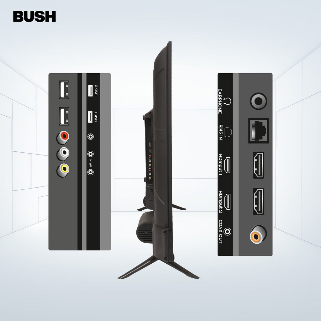 Bush QLED 108 cm (43 inch) Full HD LED Smart Android Based TV 2025 Edition with Remote, Frameless Design and Free to Air channel movie box and Sound bar (QLED-43) BB4300S PRO