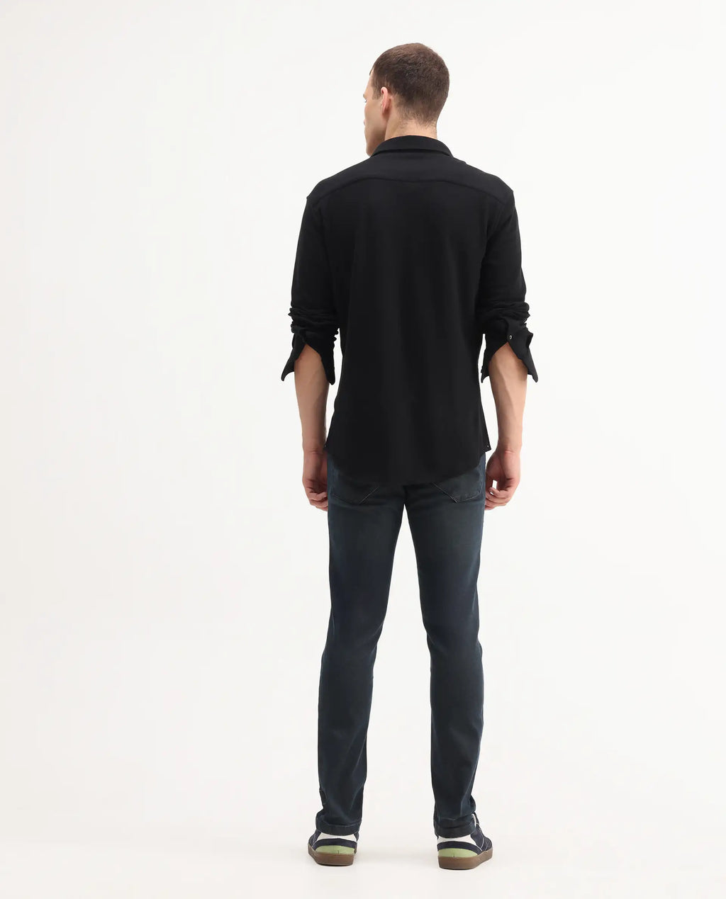 Rare Rabbit Men's Genevo Dusky Blue Cotton Plain Hawk Slim Fit Jeans