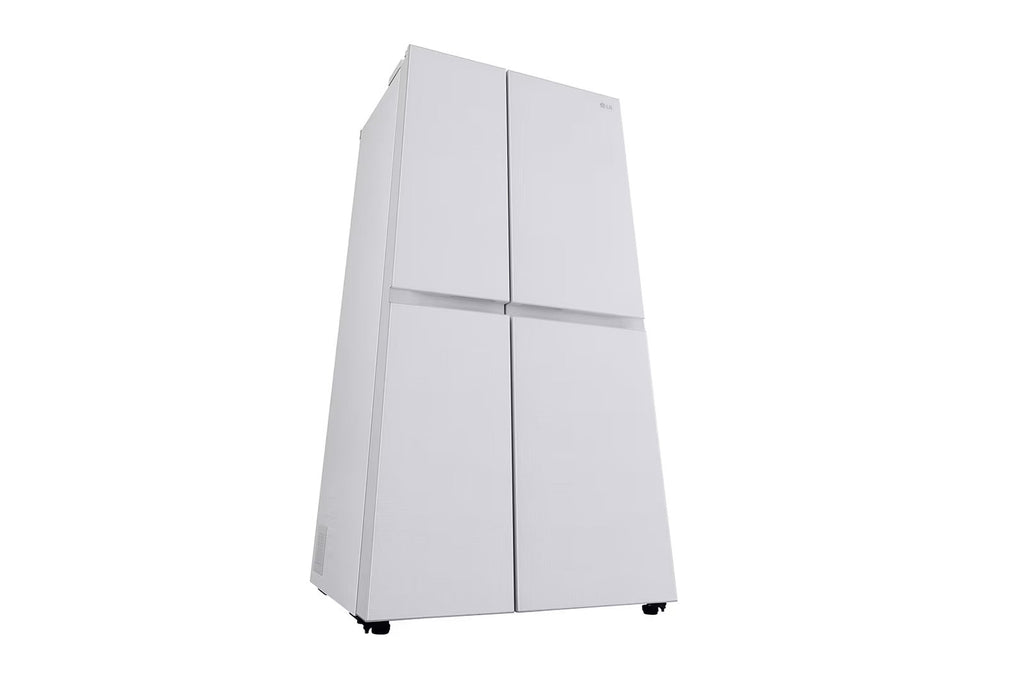 LG 650 Litres Side by Side Door Convertible Refrigerator with Door Cooling+, Hygiene Fresh+, Glass Finish (GL-B257DLW3, Linen White)