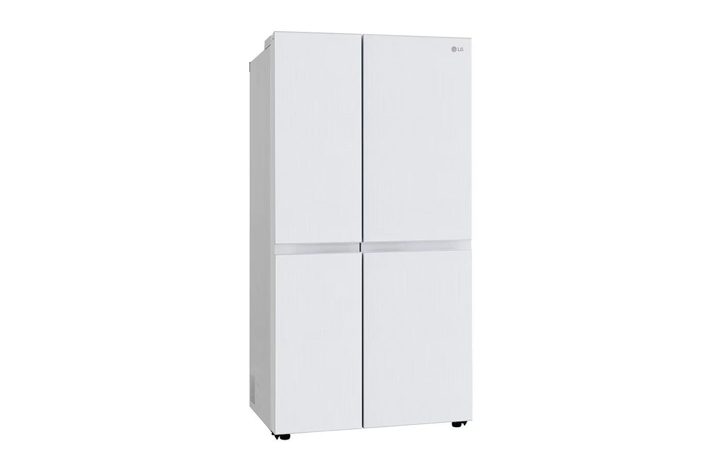 LG 650 Litres Side by Side Door Convertible Refrigerator with Door Cooling+, Hygiene Fresh+, Glass Finish (GL-B257DLW3, Linen White)