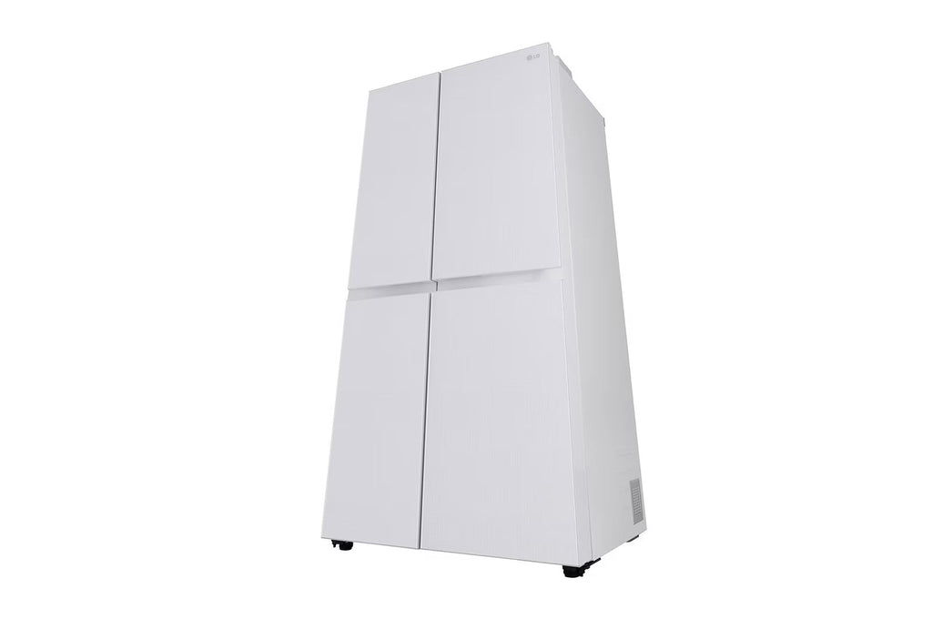 LG 650 Litres Side by Side Door Convertible Refrigerator with Door Cooling+, Hygiene Fresh+, Glass Finish (GL-B257DLW3, Linen White)