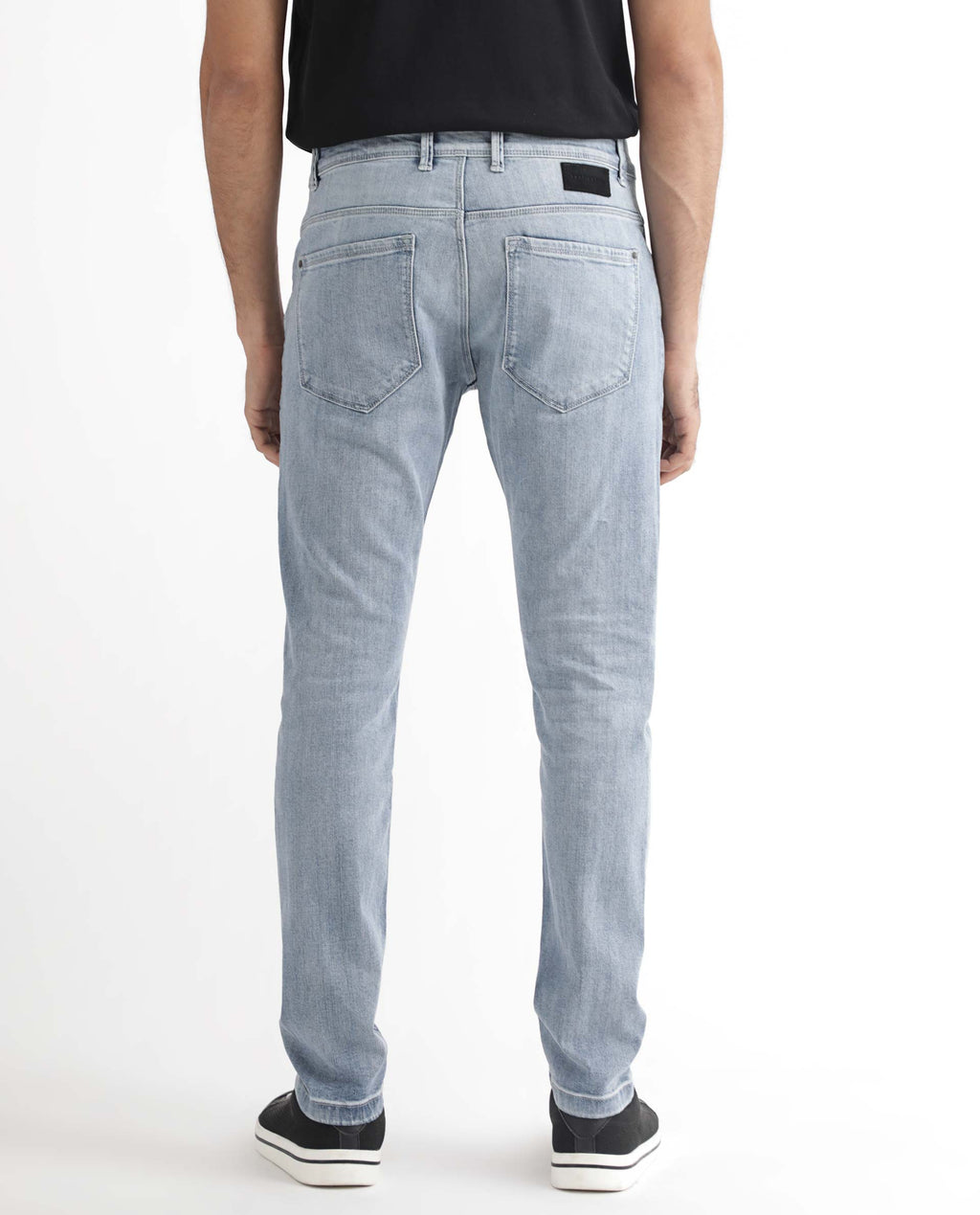 Rare Rabbit Men's Glacion Light Blue Cotton Plain Hawk Slim Fit Jeans