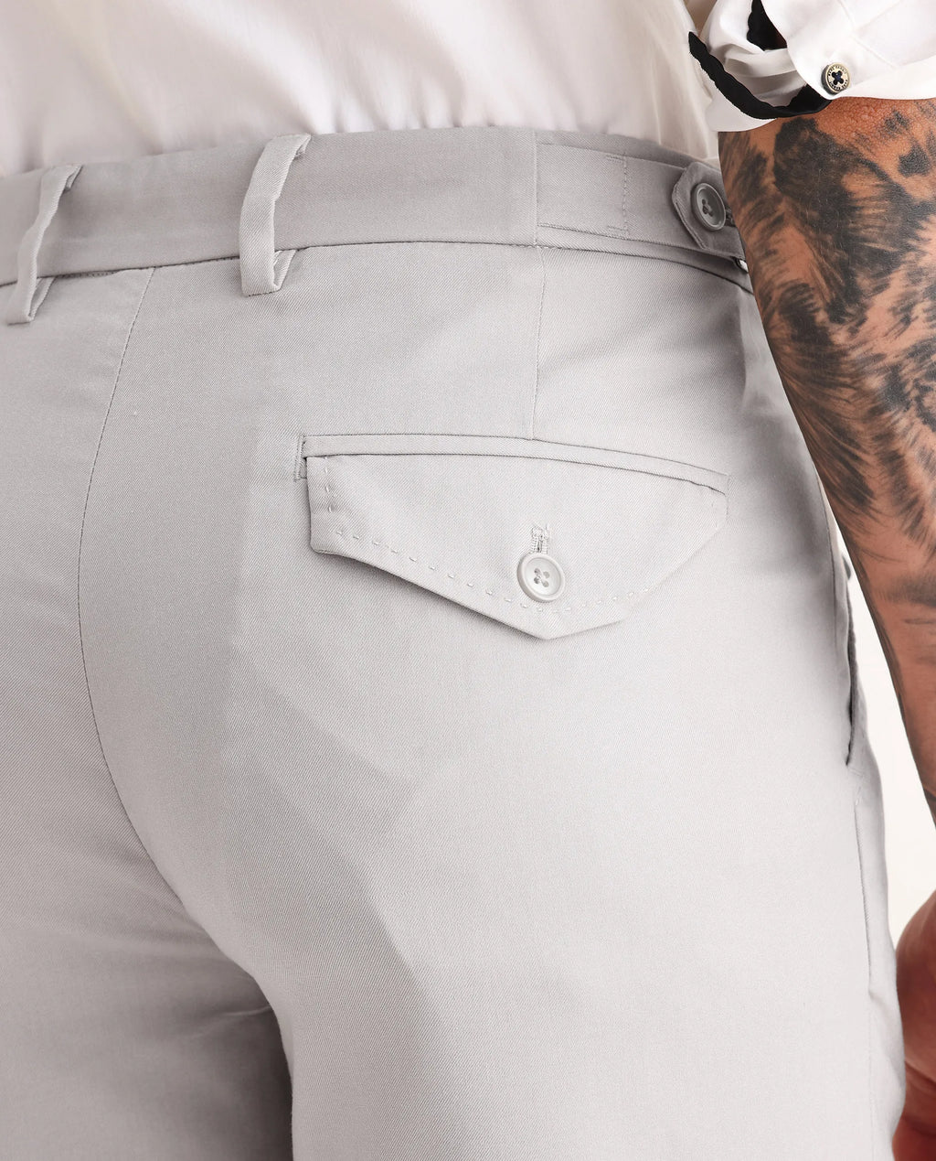 Rare Rabbit Men's Glade 1 Beige Polyester Plain Regular Fit Trouser