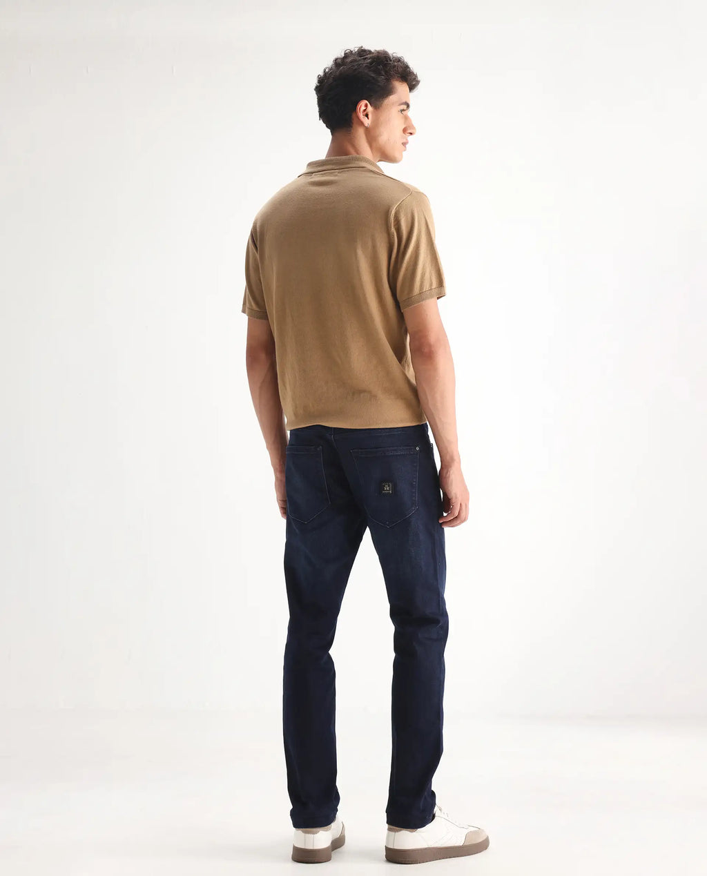 Rare Rabbit Men's Gran Navy Cotton Plain Morris Regular Fit Jeans