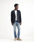 Rare Rabbit Men's Grimm Light Blue Cotton Plain Hawk Slim Fit Jeans