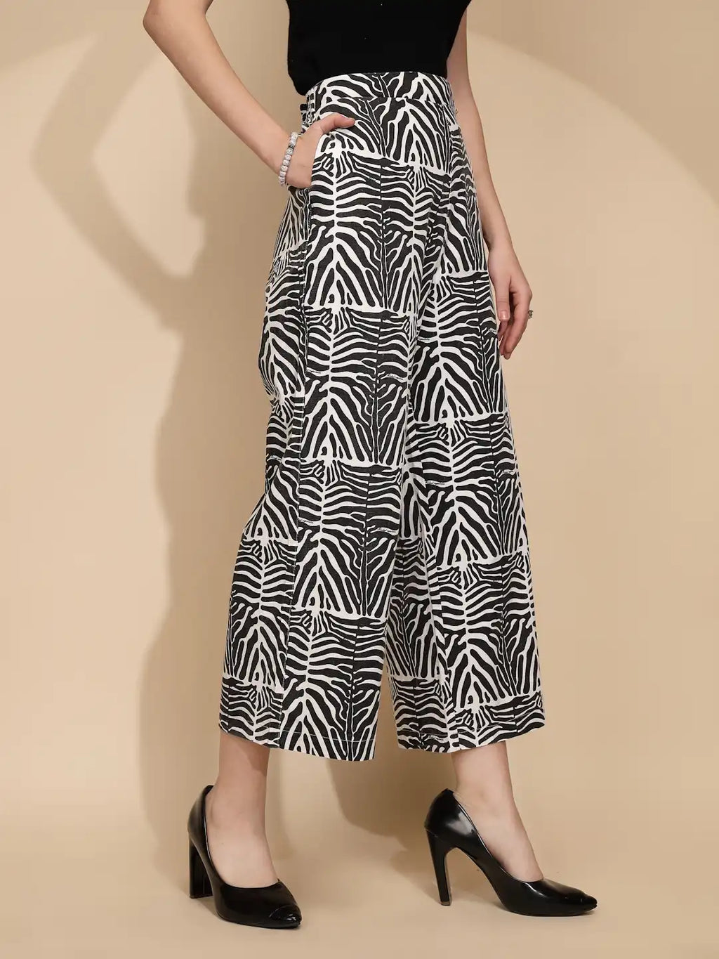 Monochrome Zebra Print Lower