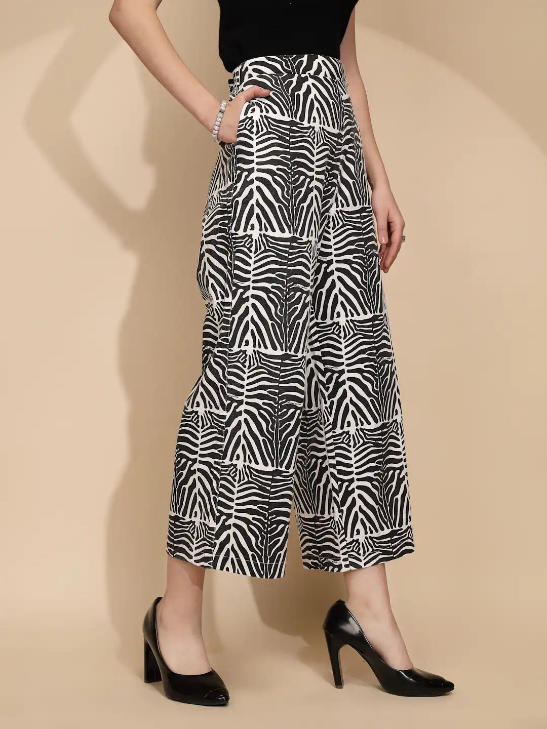 Monochrome Zebra Print Lower