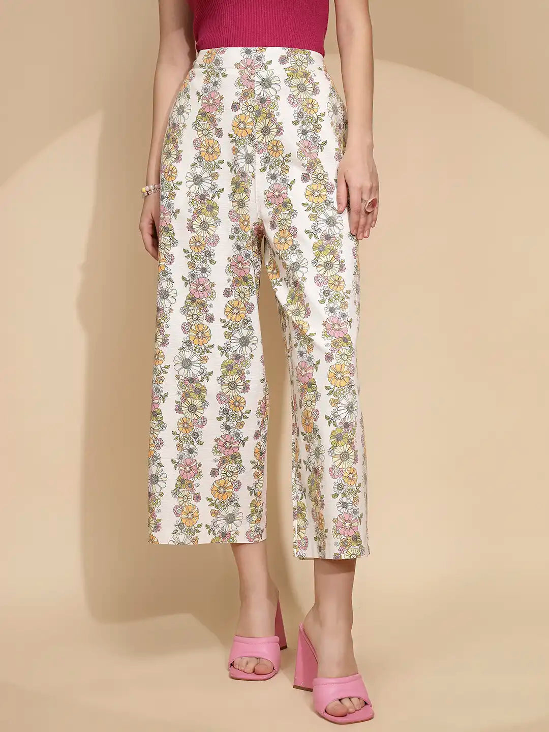 White Cotton Relaxed Fit Lower