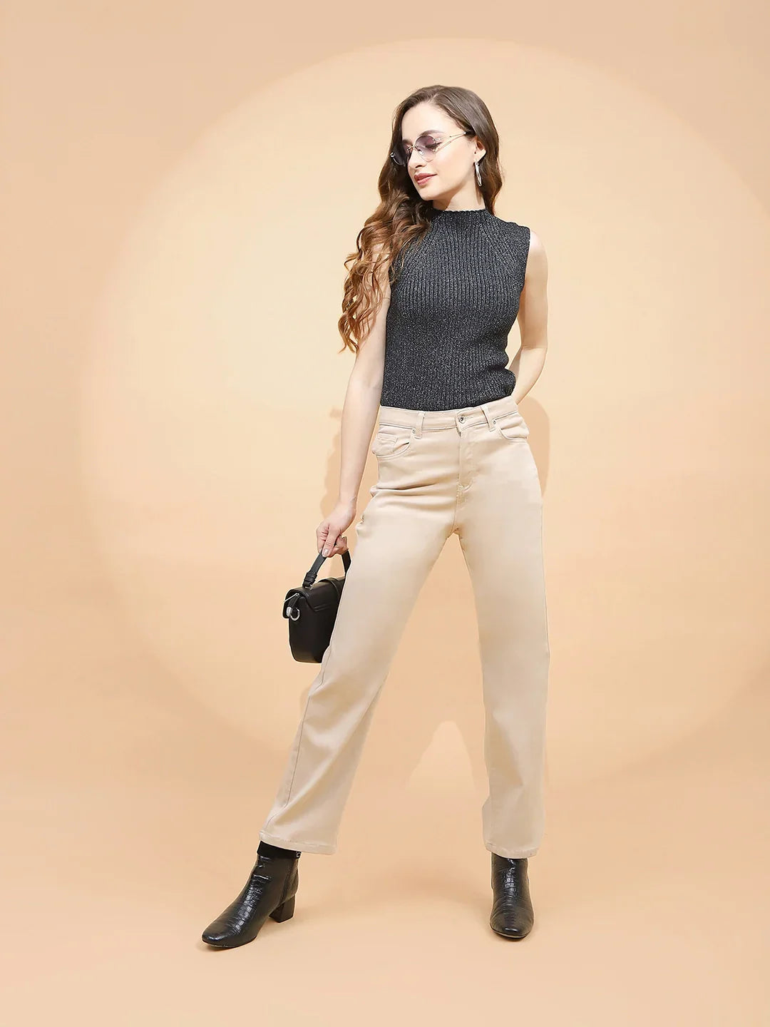 Fawn Cotton Straight Fit Trouser
