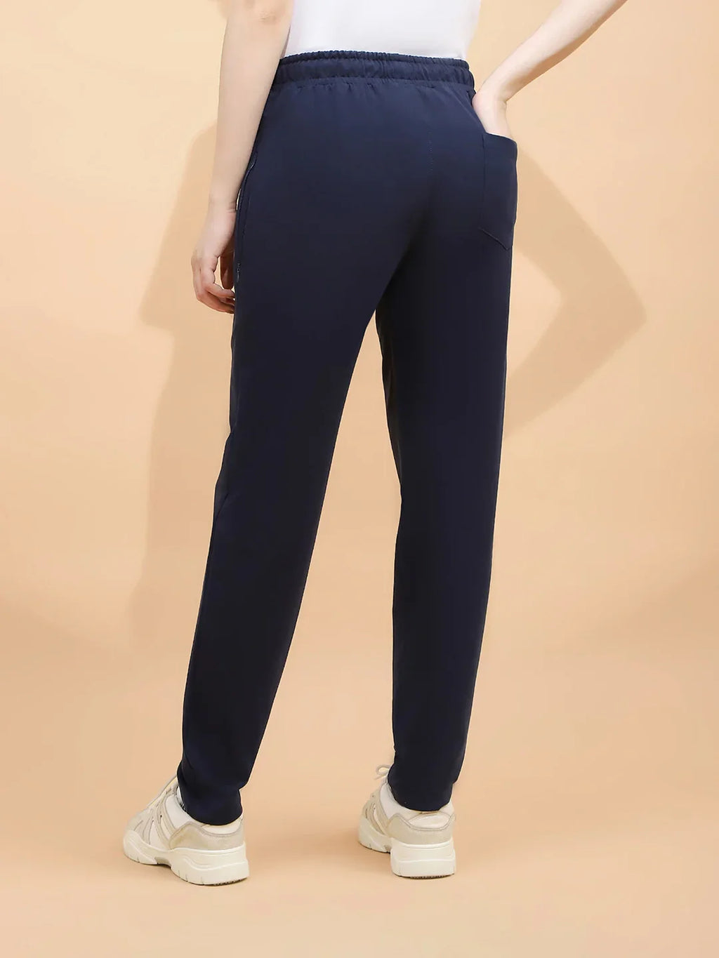 Blue Cotton Blend Regular Fit Lower