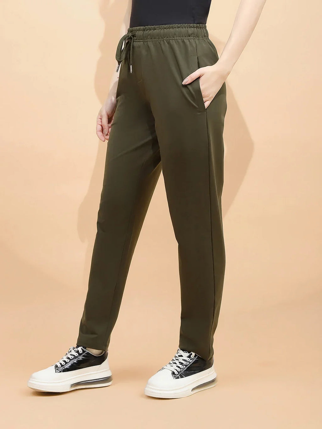 Olive Green Cotton Blend Lower