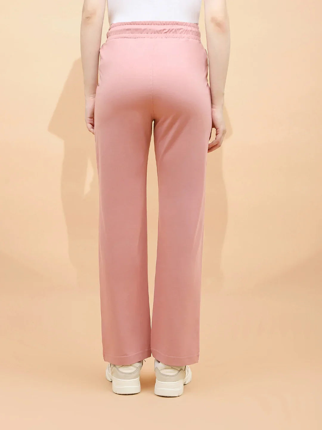 Pink Cotton Blend Regular Fit Lower