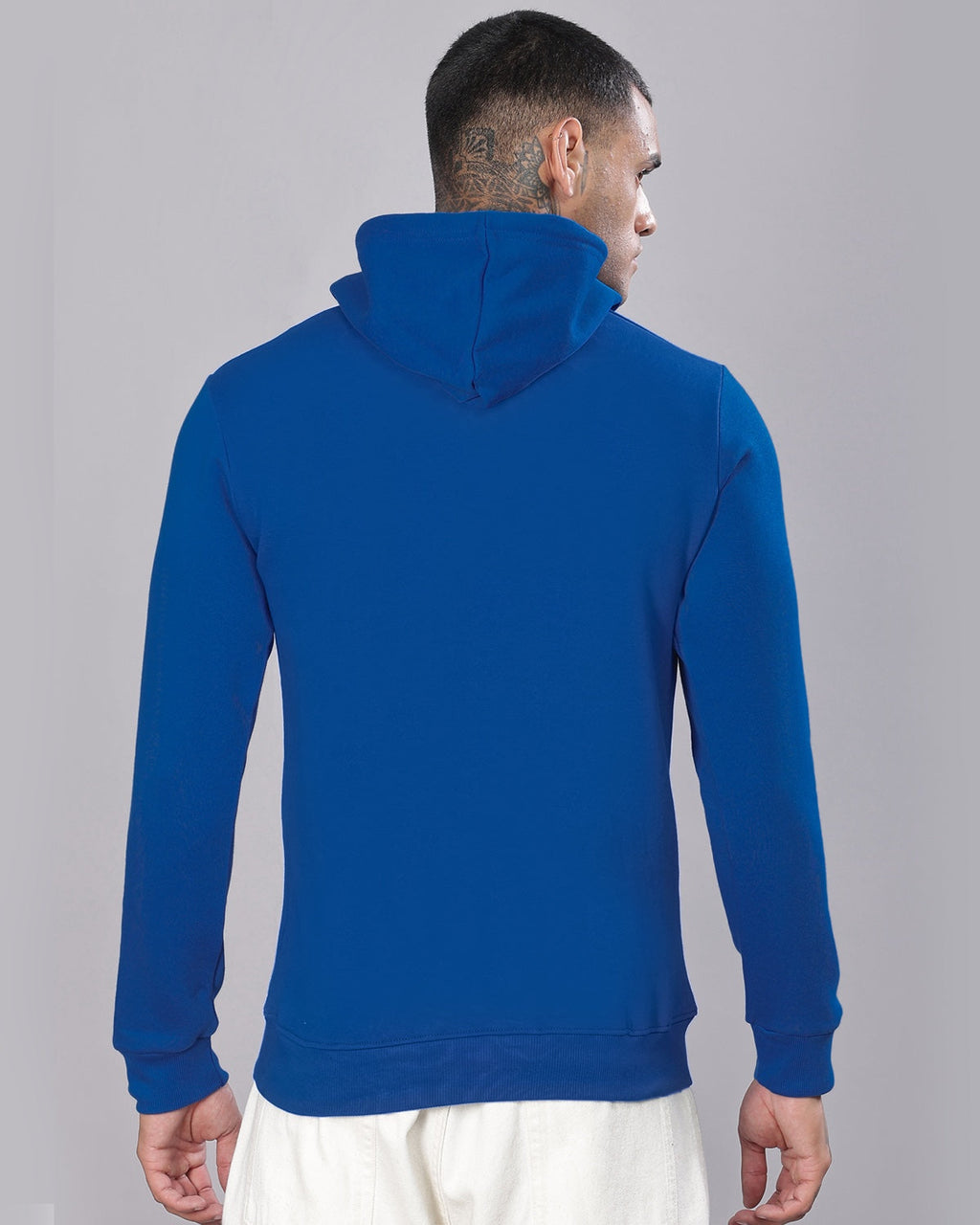 Men Blue Printed Hoodie