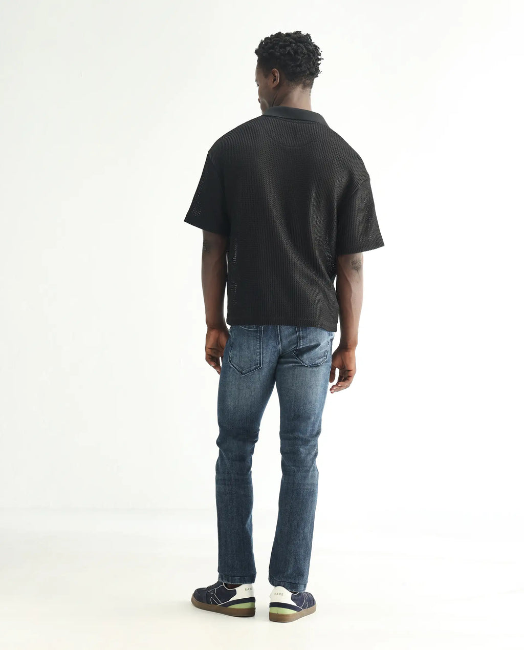 Rare Rabbit Men's Hawkins Dusky Blue Cotton Plain Hawk Slim Fit Jeans