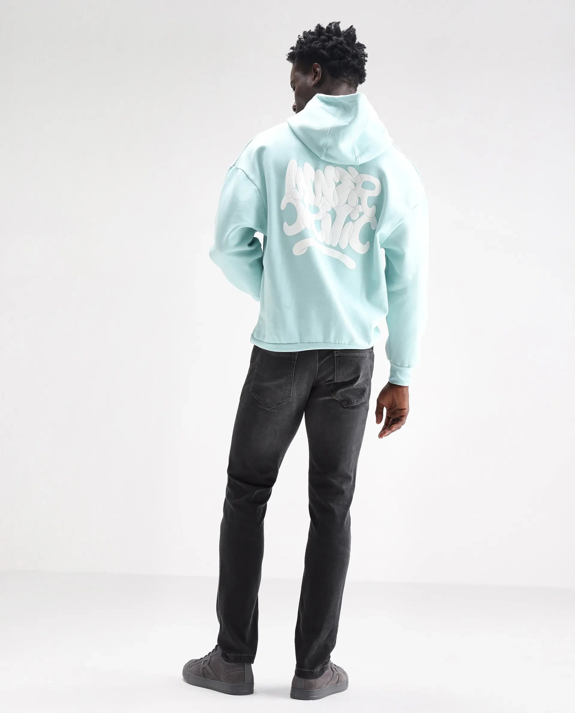 Rare Rabbit Men's Hawkins Light Grey Cotton Plain Hawk Slim Fit Jeans