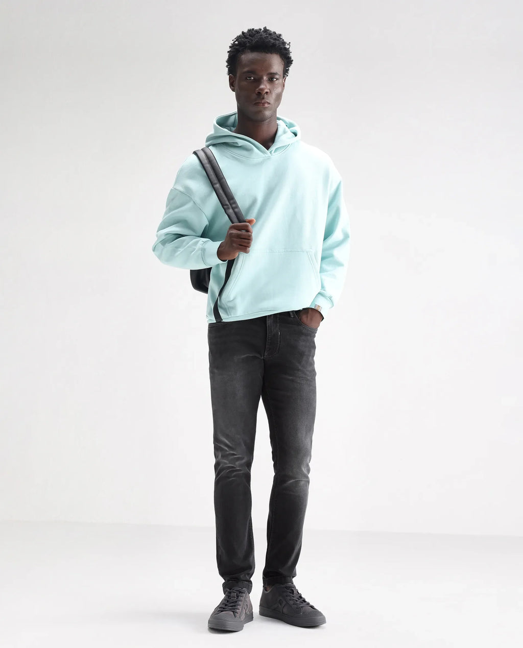 Rare Rabbit Men's Hawkins Light Grey Cotton Plain Hawk Slim Fit Jeans