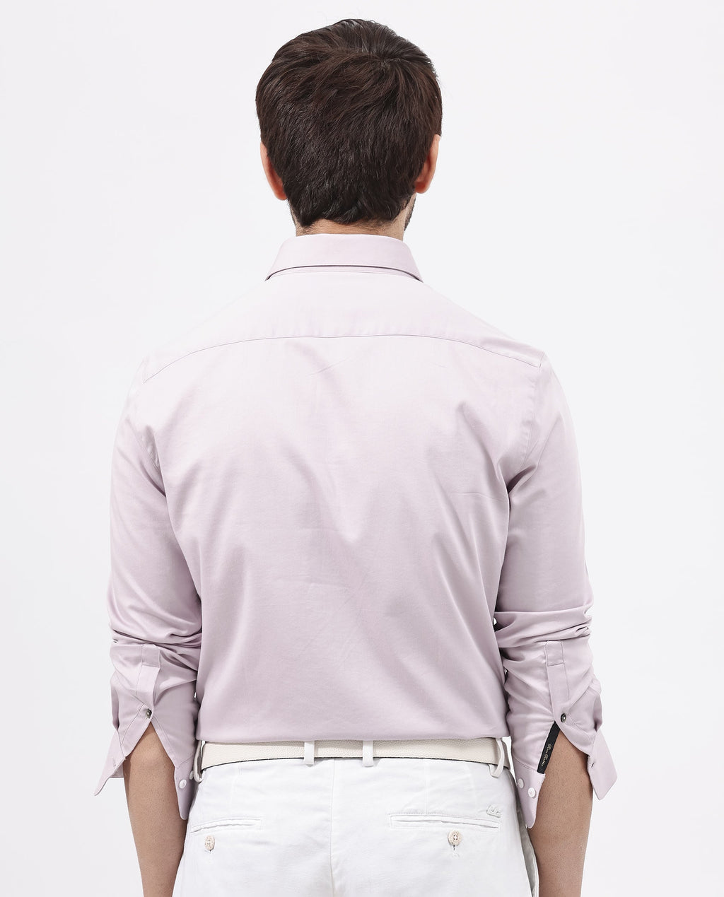 Rare Rabbit Men's Holand Pastel Purple Satin Plain Regular Fit Full Sleeve Collared Shirt