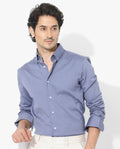 Rare Rabbit Men's Holand Dusky Purple Satin Plain Regular Fit Full Sleeve Collared Shirt