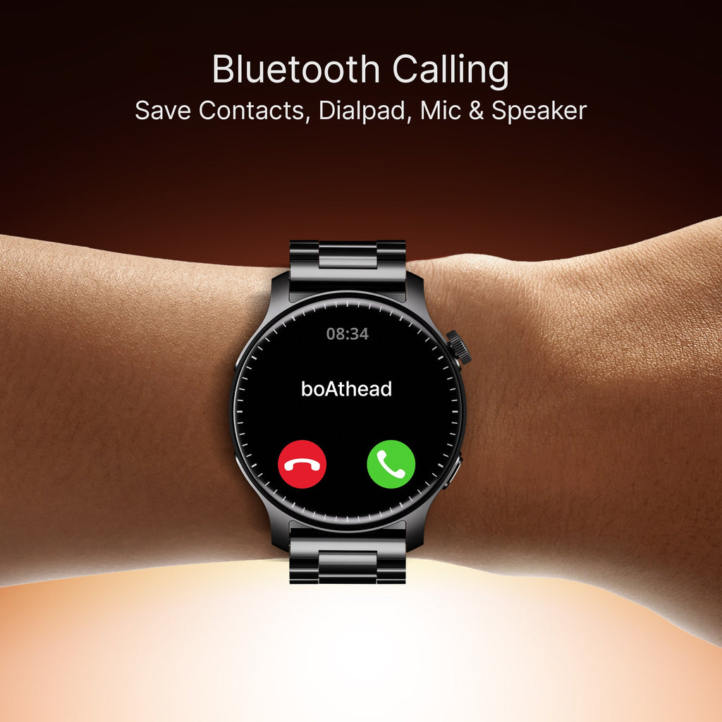 boAt Ultima Prime | Smartwatch with 1.43" AMOLED Display, Cloud Watch Faces, Emergency SOS, BT Calling, Functional Crown