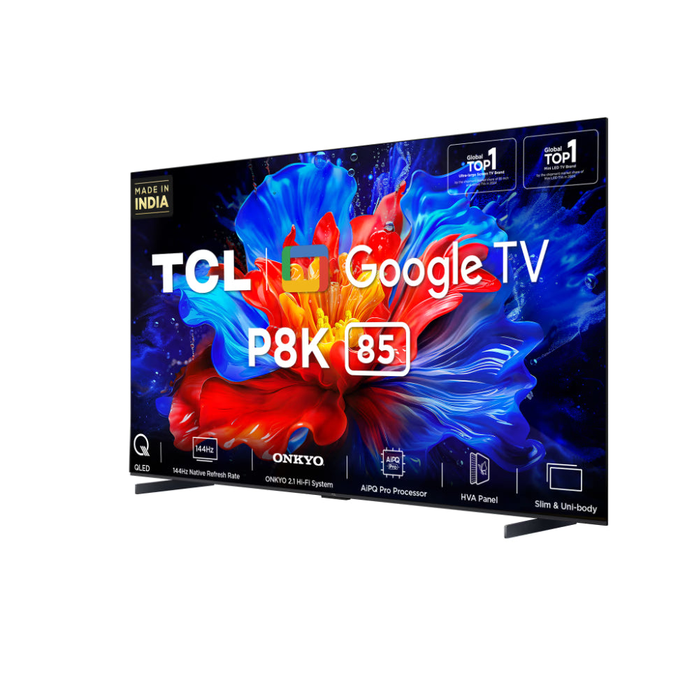 TCL 215 cm (85 inch) QLED Google TV, 85P8K, Black