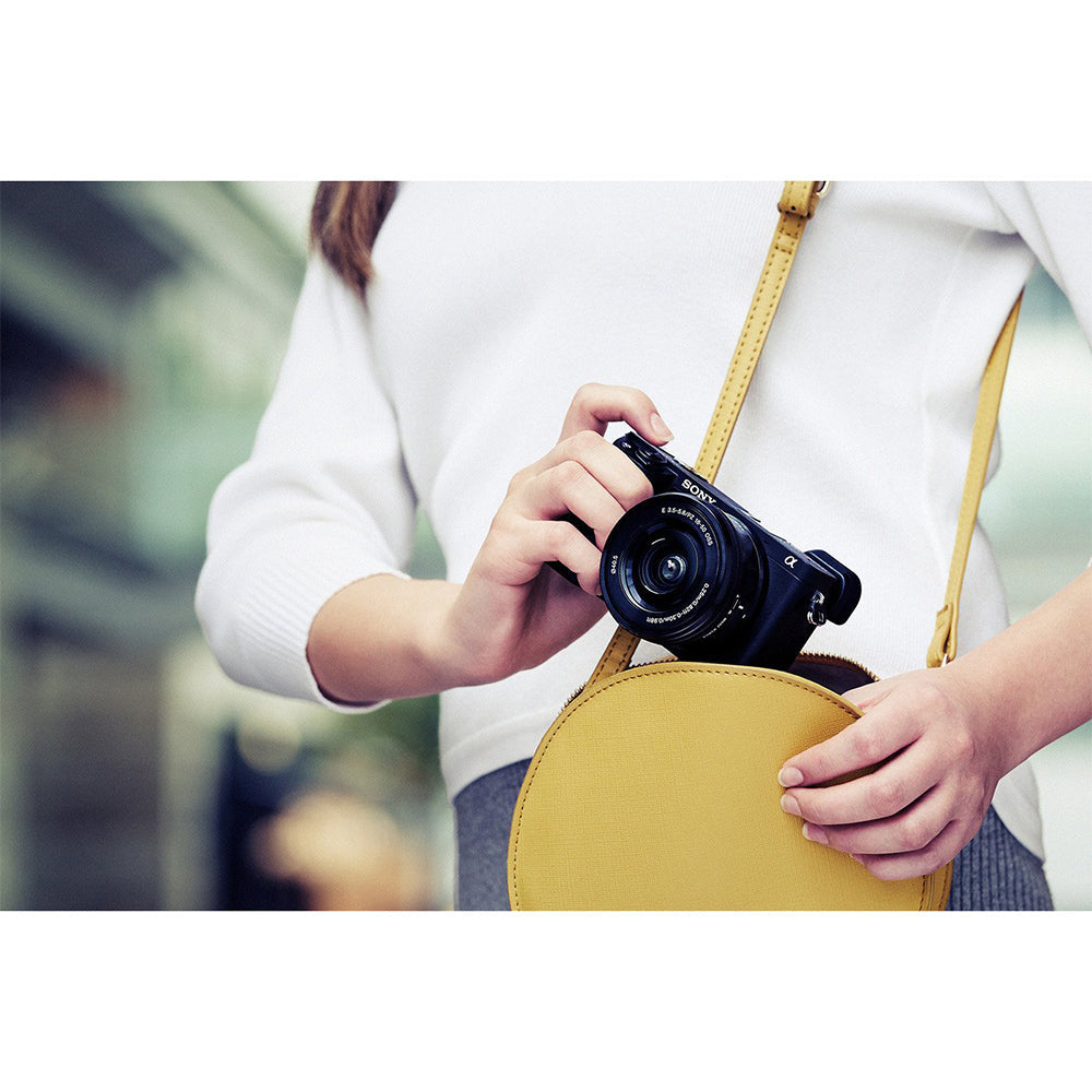 Sony Alpha 6400 E-mount camera with APS-C sensor (ILCE-6400L) | 24.2 MP Mirrorless Camera, 11 FPS, 4K/30p, with a 16-50mm Power Zoom lens.