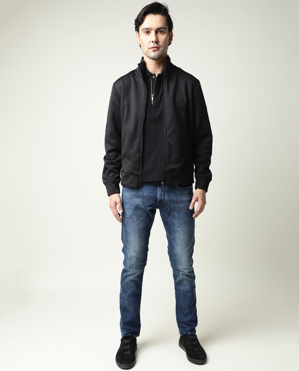 Rare Rabbit Men's Cube Blue Cotton Plain Hawk Slim Fit Jeans