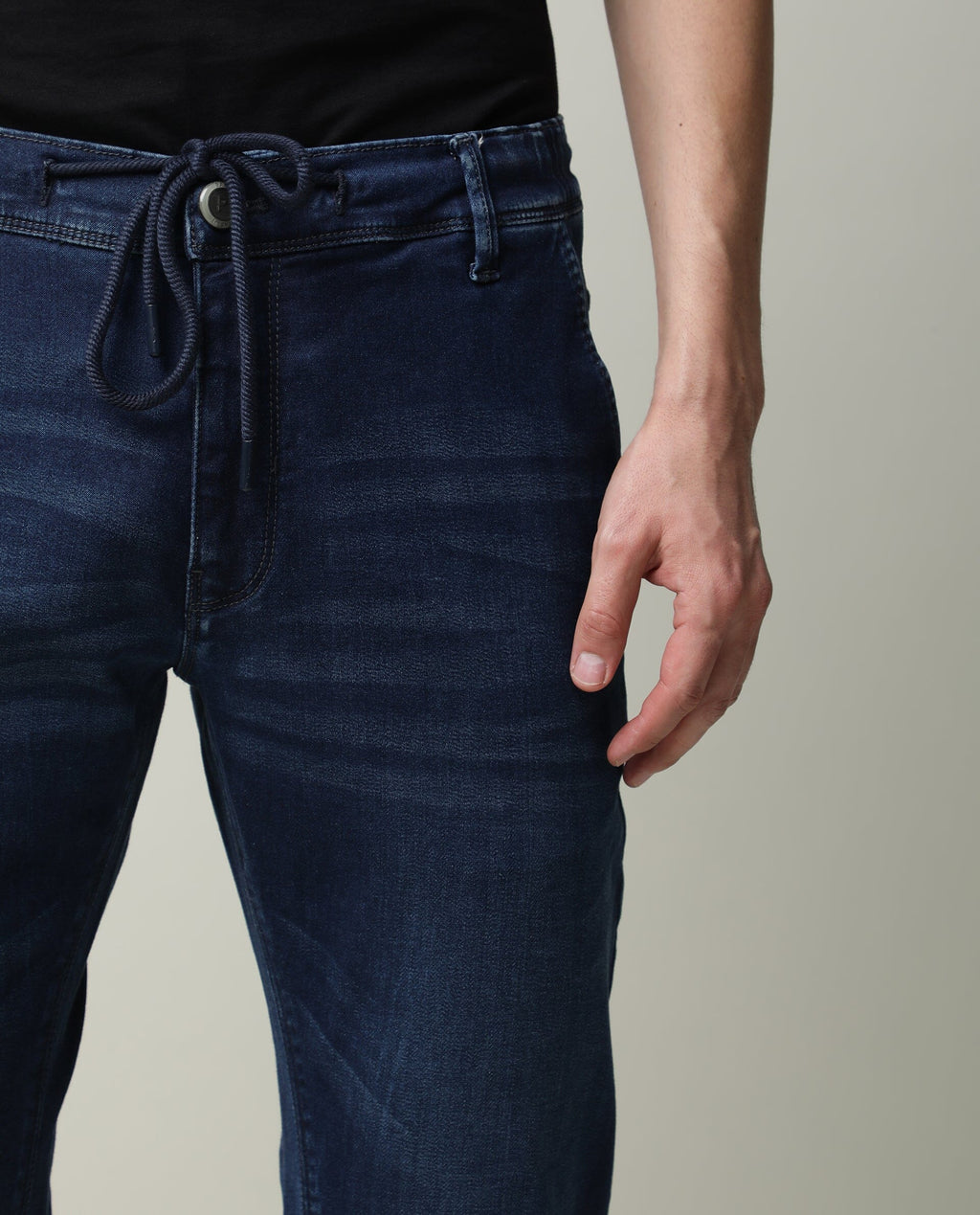 Rare Rabbit Men's Sevilla Navy Plain Morris Regular Fit Jeans
