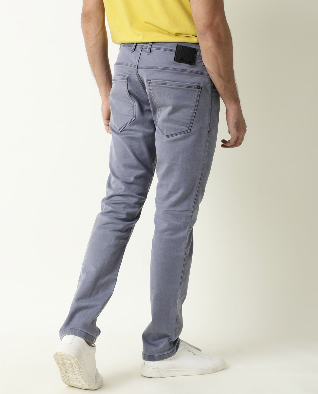 Rare Rabbit Men's Vigo Purple Cotton Plain Hawk Slim Fit Jeans