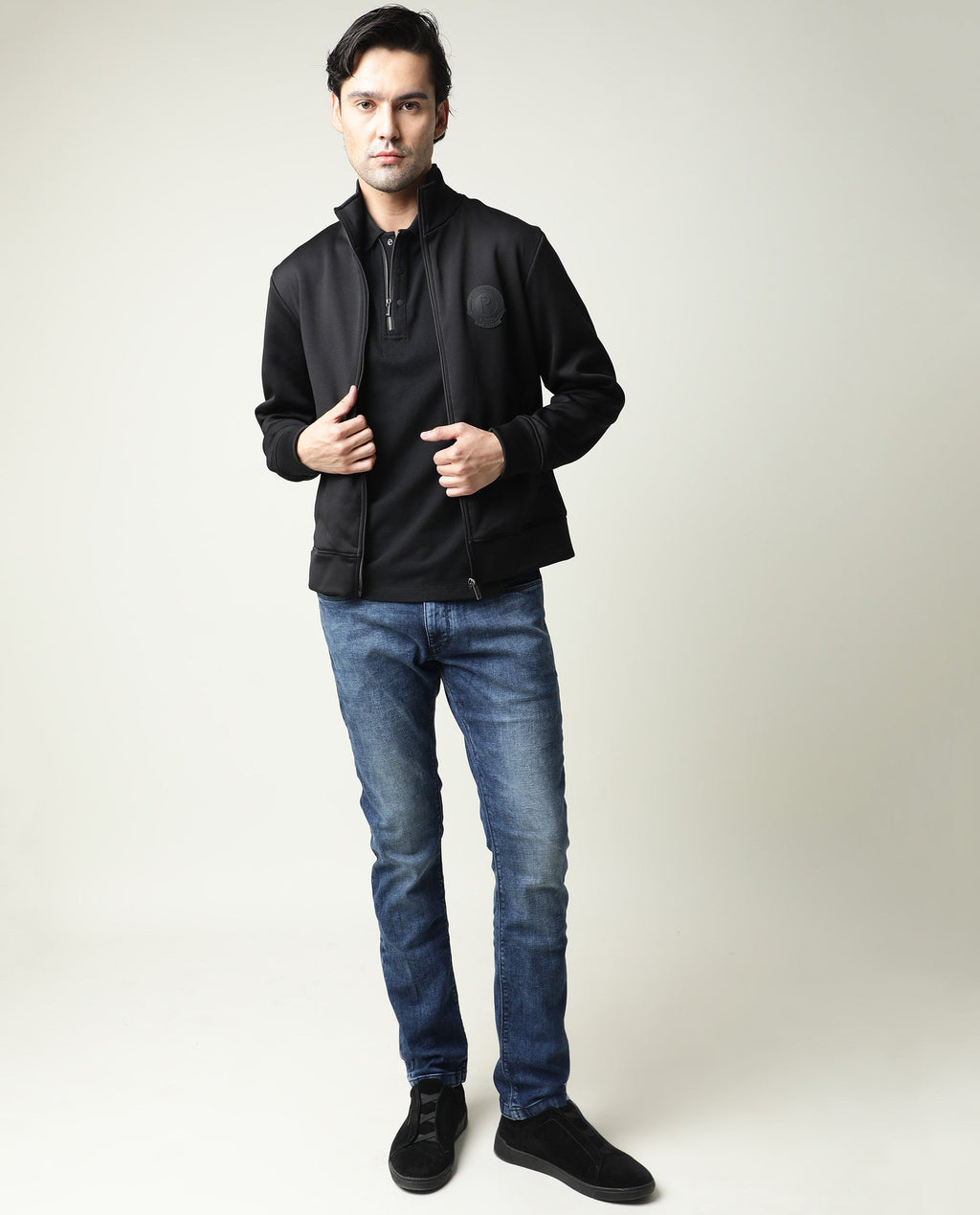 Rare Rabbit Men's Cube Blue Cotton Plain Hawk Slim Fit Jeans
