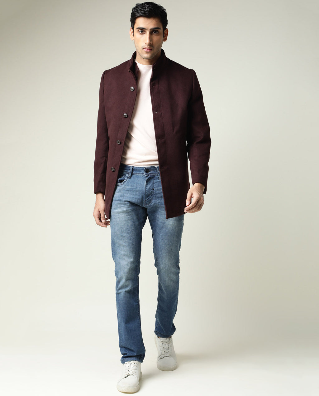 Rare Rabbit Men's Matt-2 Blue Cotton Plain Hawk Slim Fit Jeans