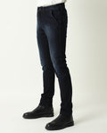 Rare Rabbit Men's Cumbri Black Cotton Plain Hawk Slim Fit Jeans