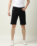 Rare Rabbit Men's Switch Black Cotton Plain Regular Fit Shorts