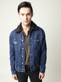 Rare Rabbit Men's Rubix Blue Cotton Blend Plain Regular Fit Full Sleeve Spread Collar Jacket